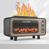 Flame Humidifier Fireplace Simulation Flame Oil Diffuser for Home Room Study Black